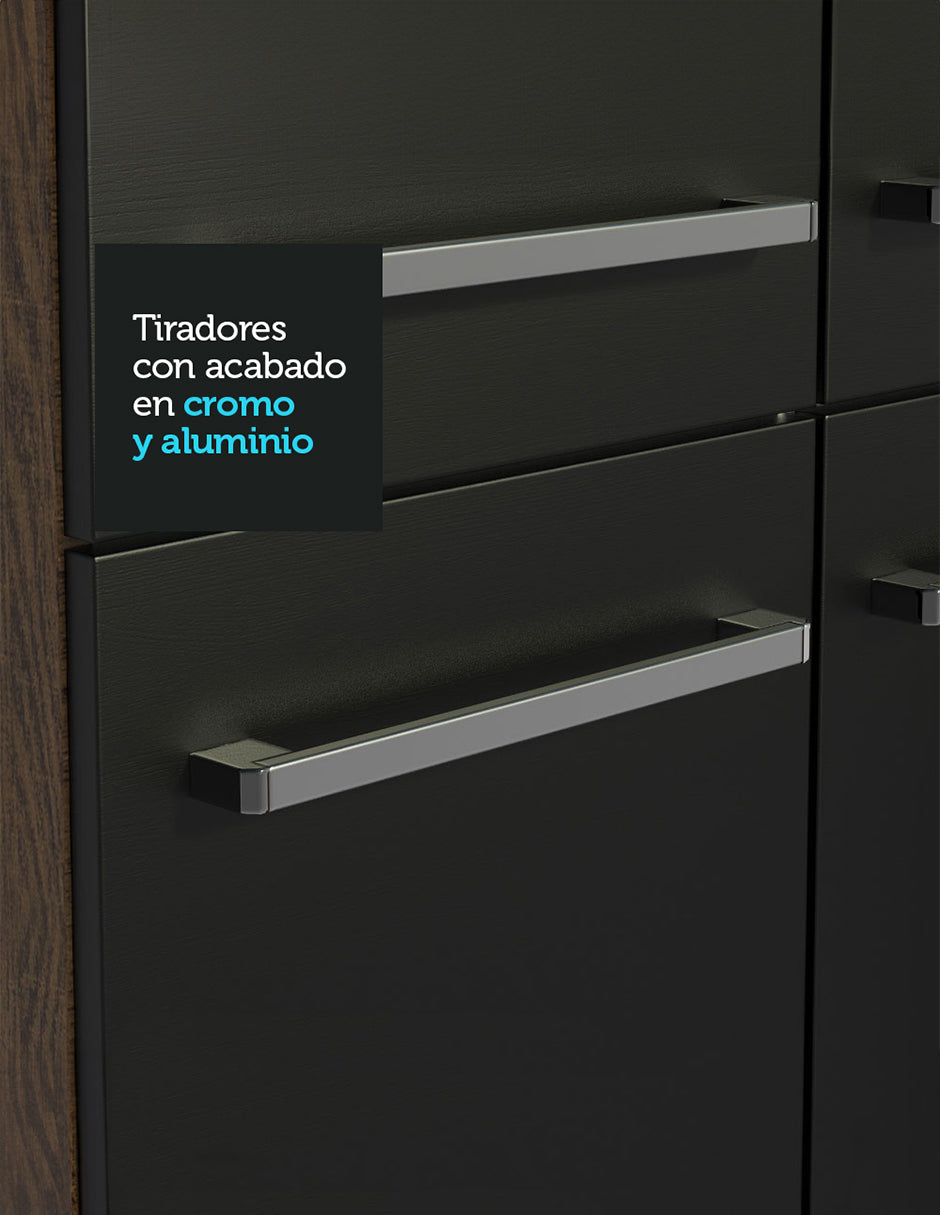 Combo de Cocina 137cm Sin Bacha de acero inoxidable Emilly Madesa 06 MN