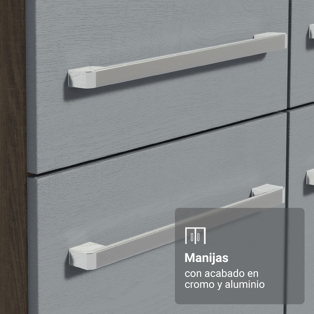 Cocina Compacta 137 cm Emilly Marrón/Gris 011