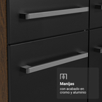 Cocina Compacta 137 cm 7 Puertas 1 Cajón Marrón/Negro Emilly Madesa