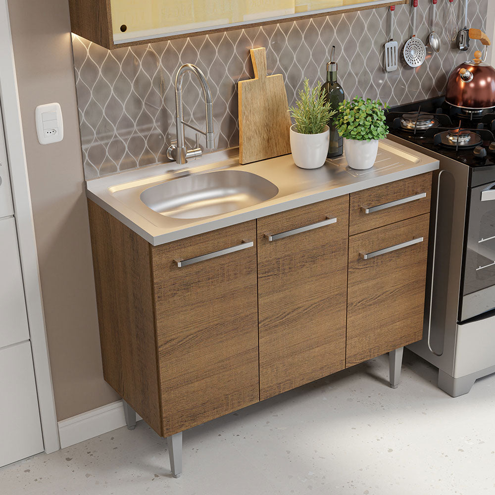Combo de Cocina Madesa Emilly Con Bacha de acero inoxidable M 6