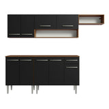 Combo completo de Cocina Madesa Emilly 229cm Marrón/Negro 14