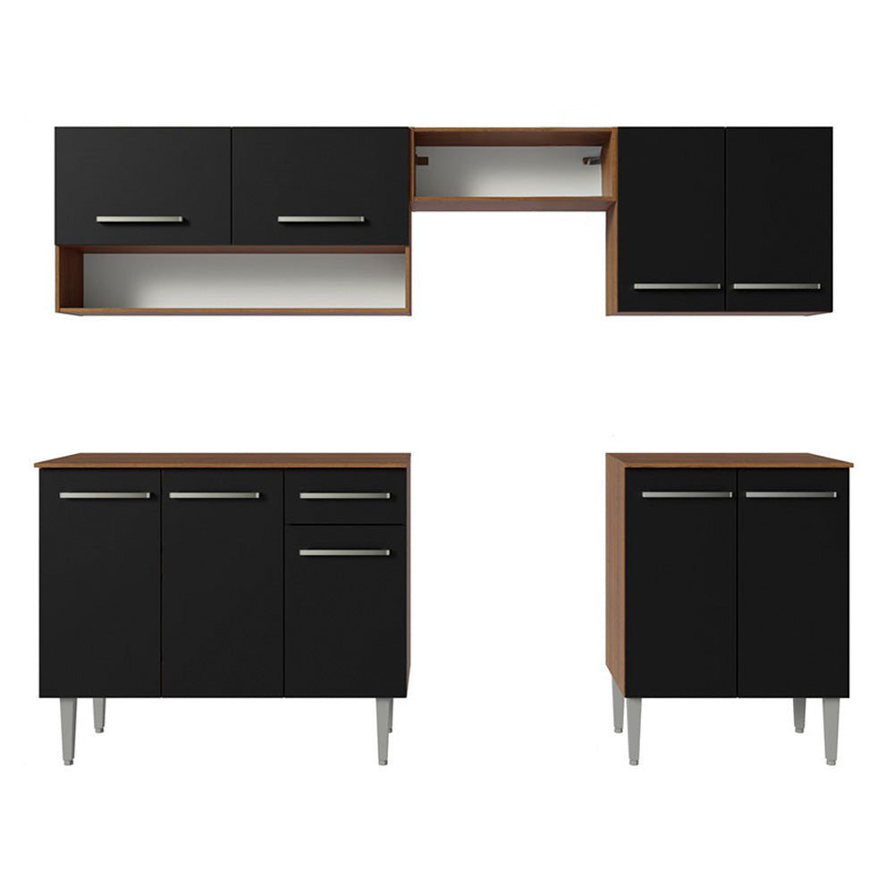 Combo completo de Cocina Madesa Emilly 229cm Marrón/Negro 15
