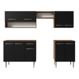 Combo completo de Cocina Madesa Emilly 229cm Marrón/Negro 15