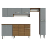 Combo completo de Cocina Madesa Emilly 261cm Marrón/Gris 09