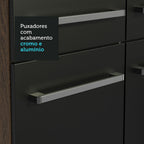 Combo completo de Cocina 293 cm 13 Puertas 1 Cajón con Bacha de Acero Inoxidable Marrón/Negro Emilly Madesa 09