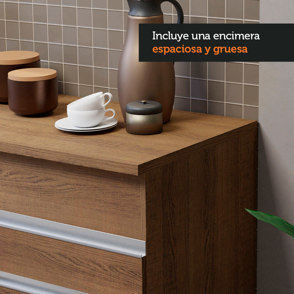 Combo de Cocina 150cm Glamy Madesa 01 Marrón