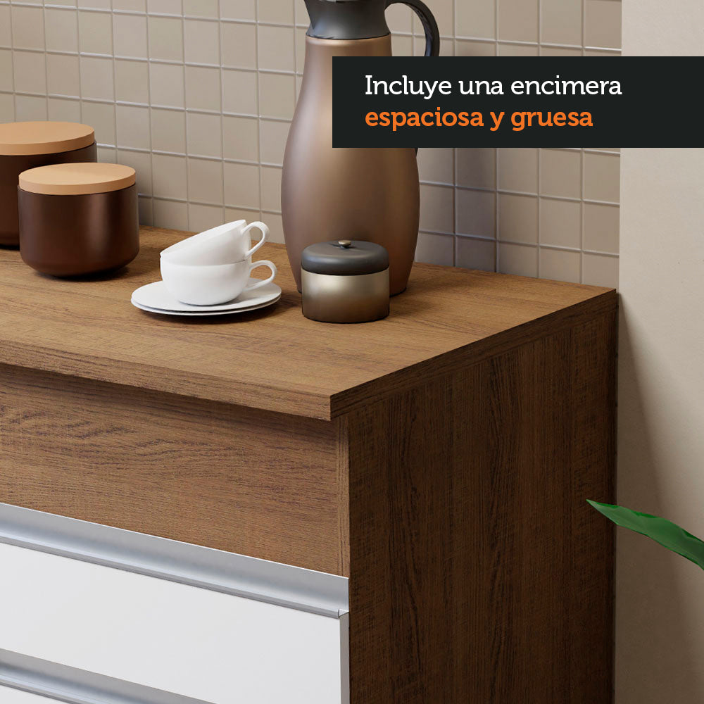Combo de Cocina 150cm Marrón/Blanco Glamy Madesa 01