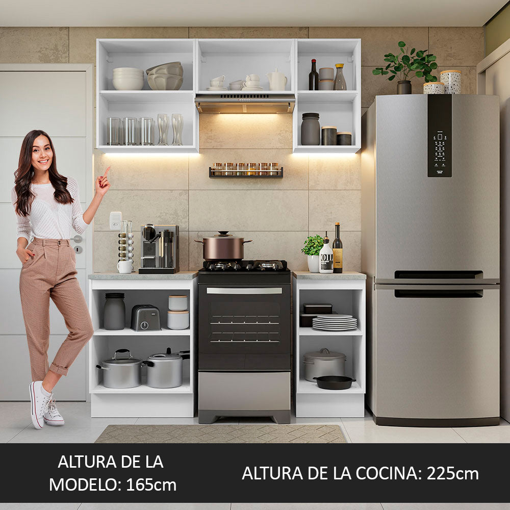 Combo de Cocina 160cm Glamy Madesa - Blanco