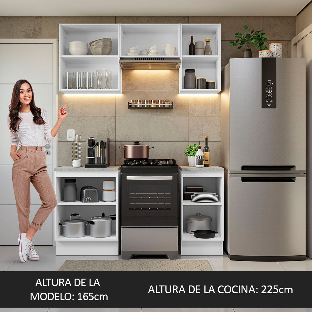 Combo de Cocina 160cm Madesa Glamy Blanco/Negro 07