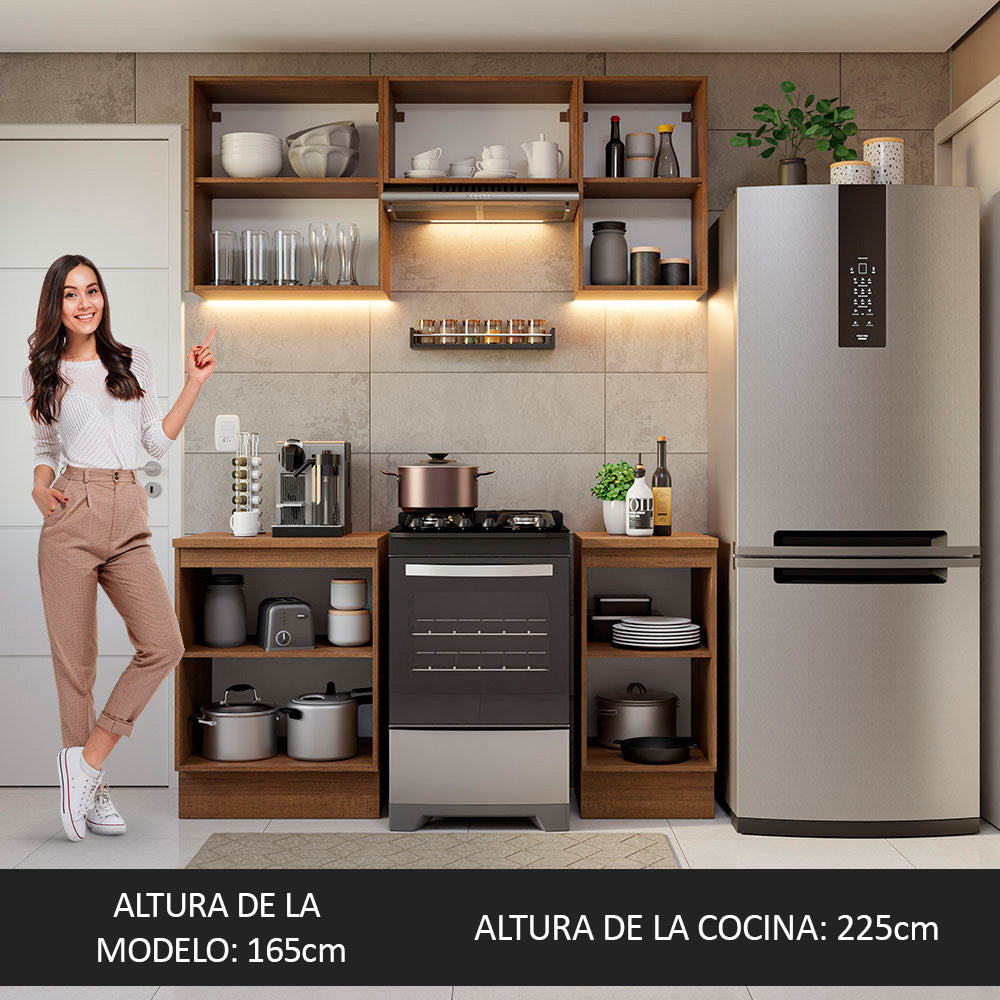 Combo de Cocina 160cm Madesa Glamy Marrón/Negro 07
