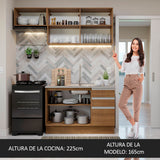 Combo de Cocina 180cm Marrón Glamy Madesa 09