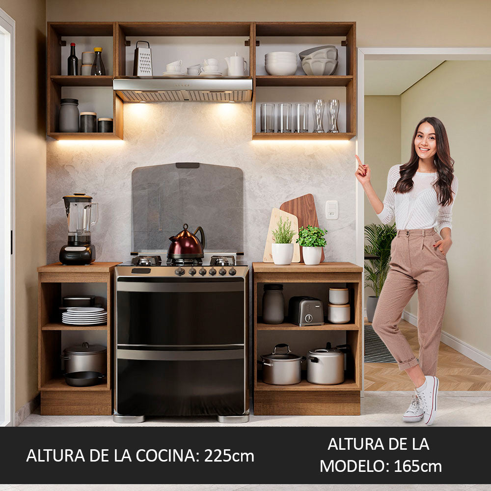 Combo de Cocina 180cm Madesa Glamy Marrón/Negro 12