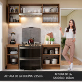 Combo de Cocina 180cm Madesa Glamy Marrón/Negro 12