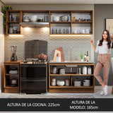 Combo completo de Cocina 240cm Glamy Madesa 10 Marrón/Blanco