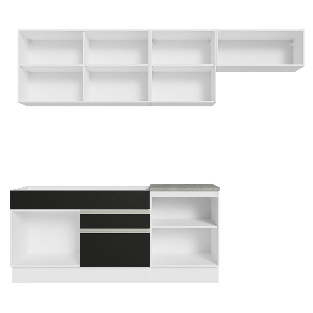 Combo completo de Cocina Madesa Glamy 260cm Blanco/Negro 03