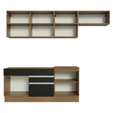 Combo completo de Cocina Madesa Glamy 260cm Marrón/Negro 03