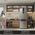 Combo completo de Cocina 260 cm 6 Puertas 2 Cajones Sin Mesada Marrón Glamy Madesa 05