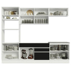 Combo completo de Cocina 270 cm 9 Puertas 2 Cajones Sin Mesada Blanco/Negro Glamy Madesa 13
