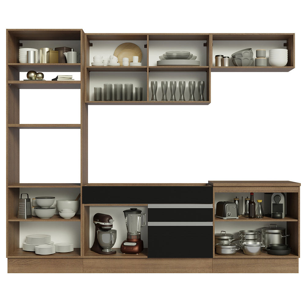 Combo completo de Cocina Madesa Glamy 270cm Marrón/Negro 13
