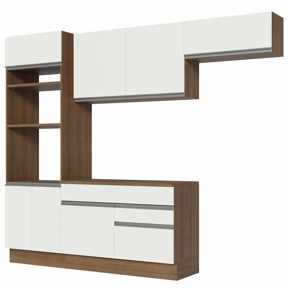 Combo completo de Cocina 270cm Marrón/Blanco Glamy Madesa 14