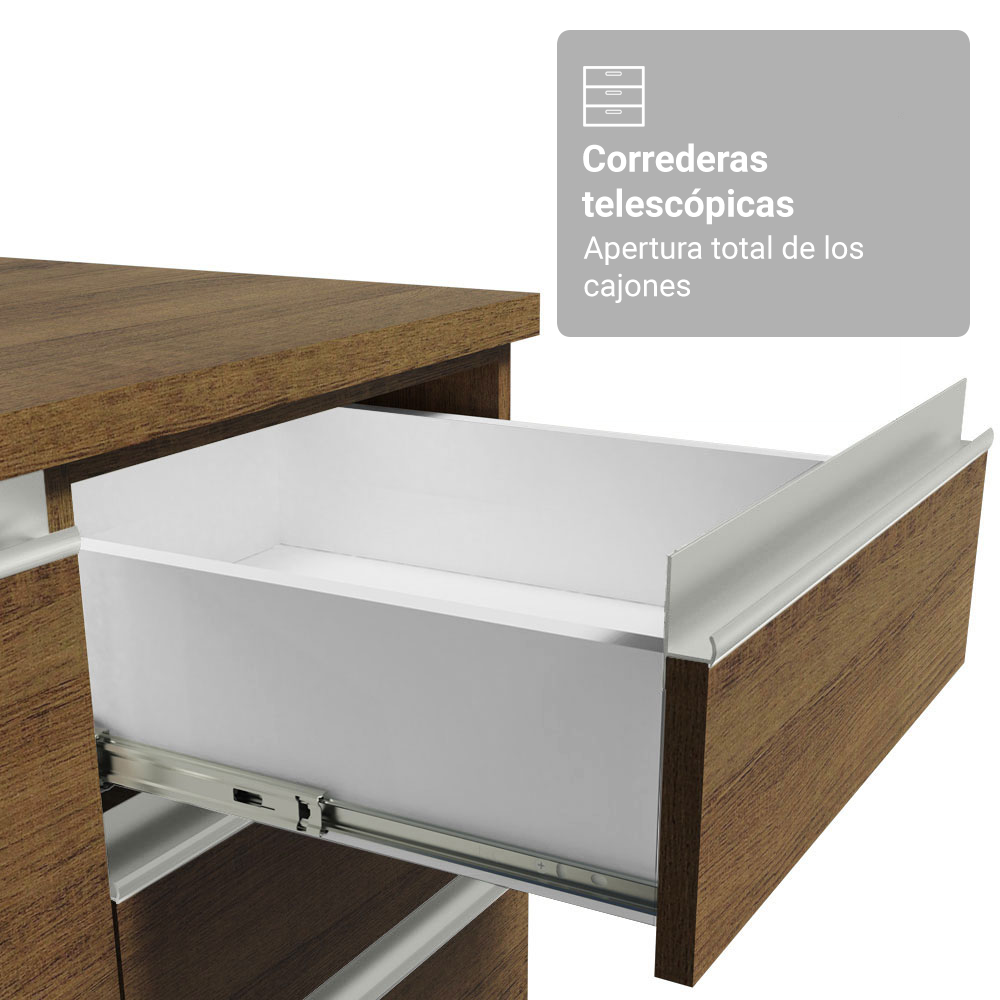 Combo completo de Cocina 270 cm Marrón Glamy Madesa