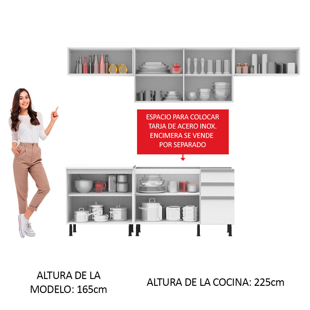 Combo completo de Cocina Madesa Mariana 280cm BB