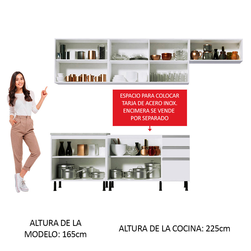 Combo completo de Cocina Madesa Mariana 03SR Blanco