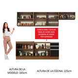 Combo completo de Cocina Madesa Glamy 280cm Marrón/Negro