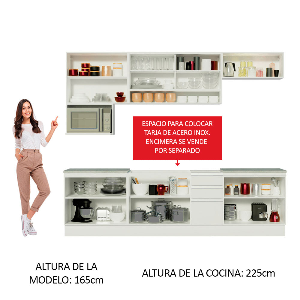 Combo completo de Cocina 280cm Genova Madesa 04 - Blanco