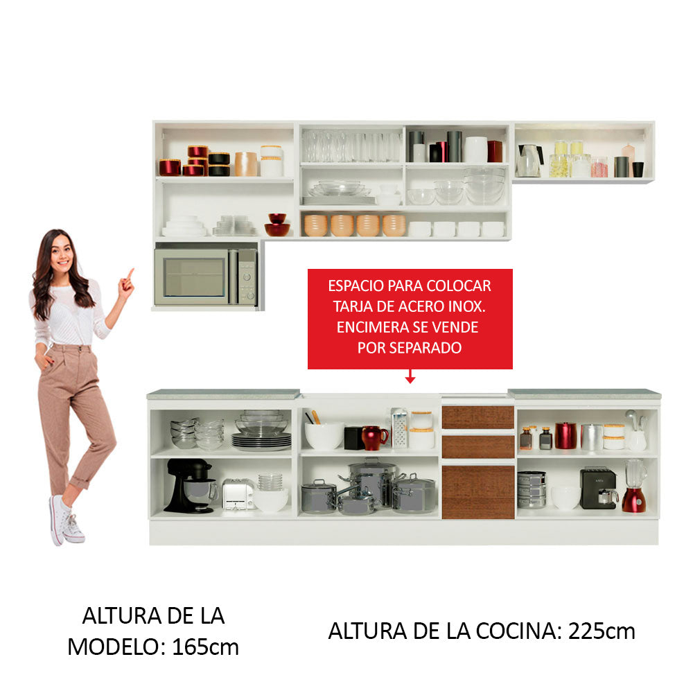 Combo completo de Cocina 280cm Genova Madesa 04 - Blanco