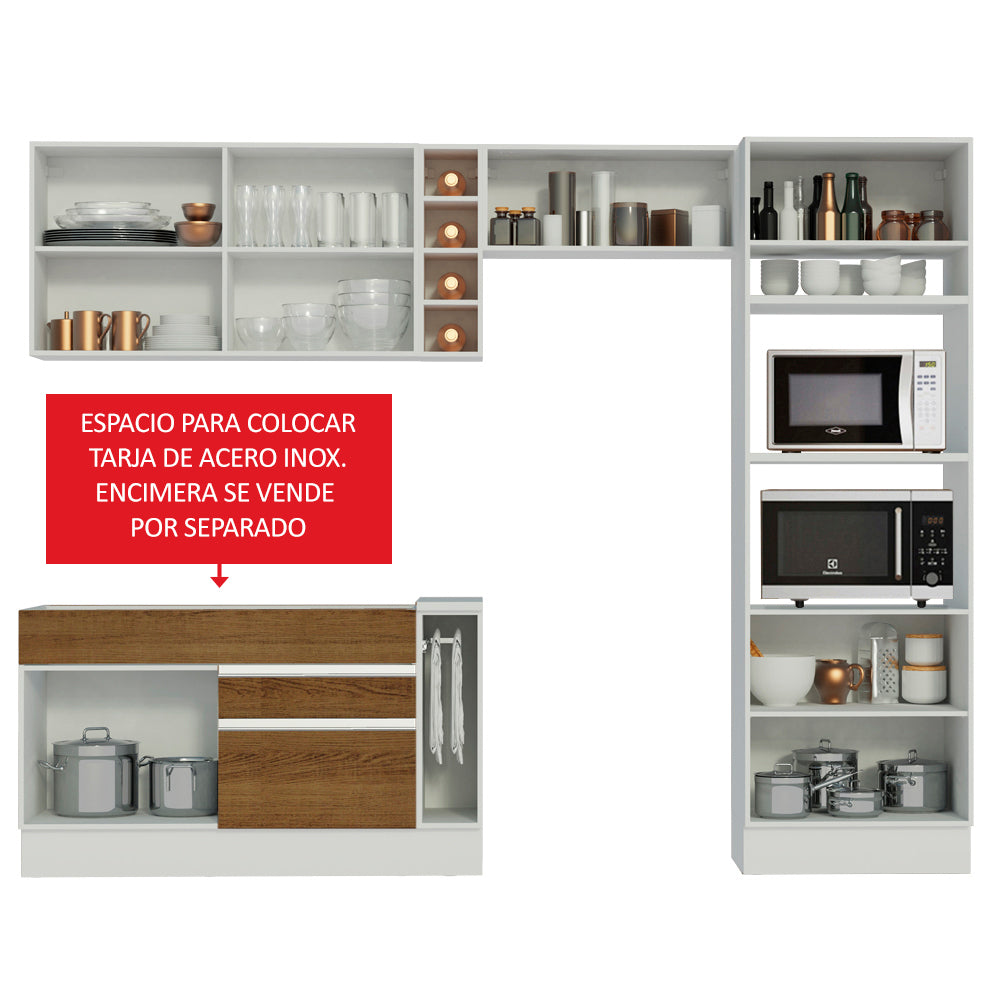 Combo completo de Cocina Madesa Glamy 290cm BM 02