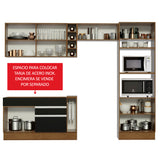 Combo completo de Cocina Madesa Glamy 290cm Marrón/Negro/Marrón 10