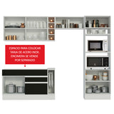 Combo completo de Cocina Madesa Glamy 290cm Blanco/Negro/Blanco 10