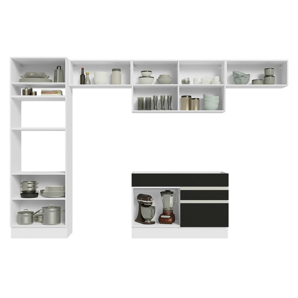 Combo completo de Cocina Madesa Glamy 350cm Marrón/Negro 01