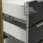 Cocina Compacta 190 cm con Cristalero 8 Puertas 3 Cajones Marrón/Negro Lux Madesa
