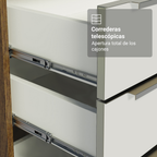 Cocina Compacta 190 cm con Cristalero 8 Puertas 3 Cajones Marrón/Blanco Lux Madesa