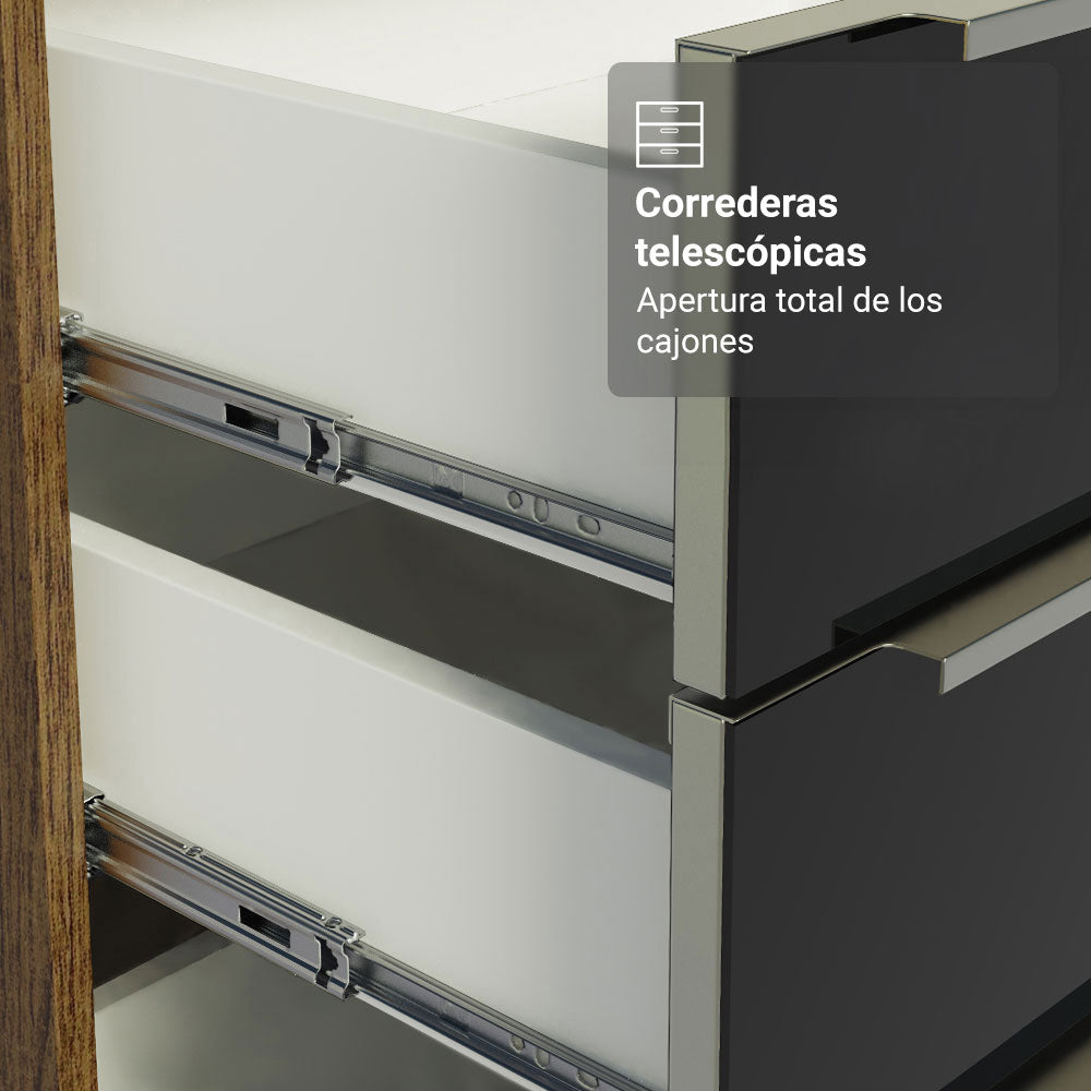 Combo completo de Cocina 310 x 60 cm Marrón/Negro Lux Madesa 02
