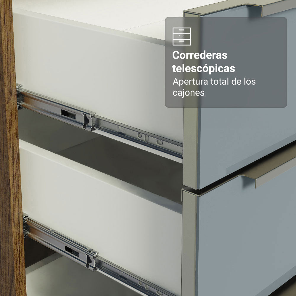 Combo completo de Cocina 310 x 60 cm Marrón/Gris Lux Madesa 02