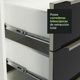 Combo completo de Cocina 400cm Blanco/Negro Lux da Thauane Madesa