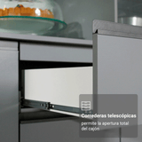 Combo Completo de Cocina Flotante 240 cm Gris Nice Madesa 04