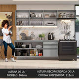 Combo de Cocina 260 cm Sin Patas Nice Gris 13