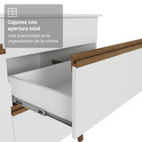 Mueble de Cocina Completa Pieta 260 cm 8 Puertas 1 Cajón (Con Mesada) Blanco Madesa