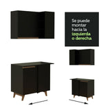 Cocina Compacta 180 cm Reims Negro 01