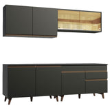 Combo completo de Cocina 240cm Negro Reims Madesa 01