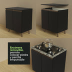 Combo Completo de Cocina 250 cm 8 Puertas 3 Cajones Negro Reims Madesa