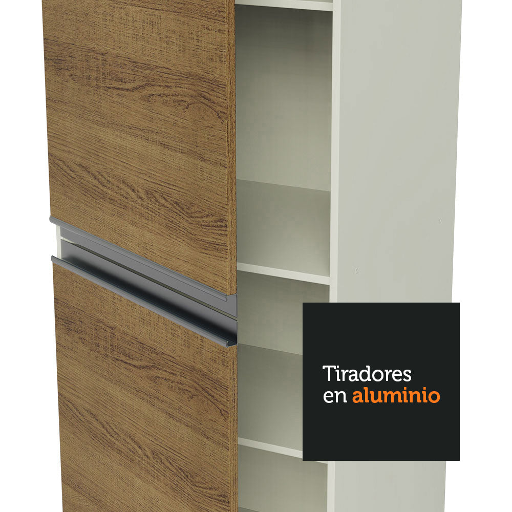 Cocina Compacta 100% MDF 170 cm Blanco/Marrón/Crema Smart Madesa 01
