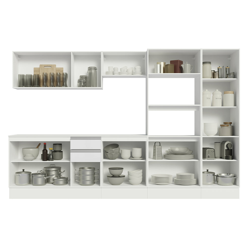 Combo Completo de Cocina 100% MDF 300 cm Blanco Smart Madesa 02