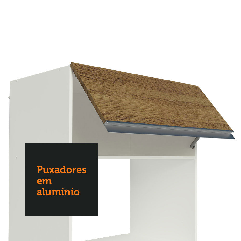 Combo Completo de Cocina 100% MDF 300 cm Blanco/Marrón/Crema Smart Madesa 02