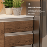 Combo de Cocina 100% MDF 310 cm Smart Blanco/Marrón/Crema 01