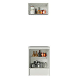 Kit Topazio 60 cm con alacena y bajo mesada, Blanco/Marrón
